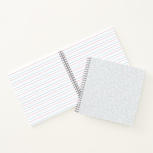 Carnet Motif floral géométrique gris clair (Intérieur)