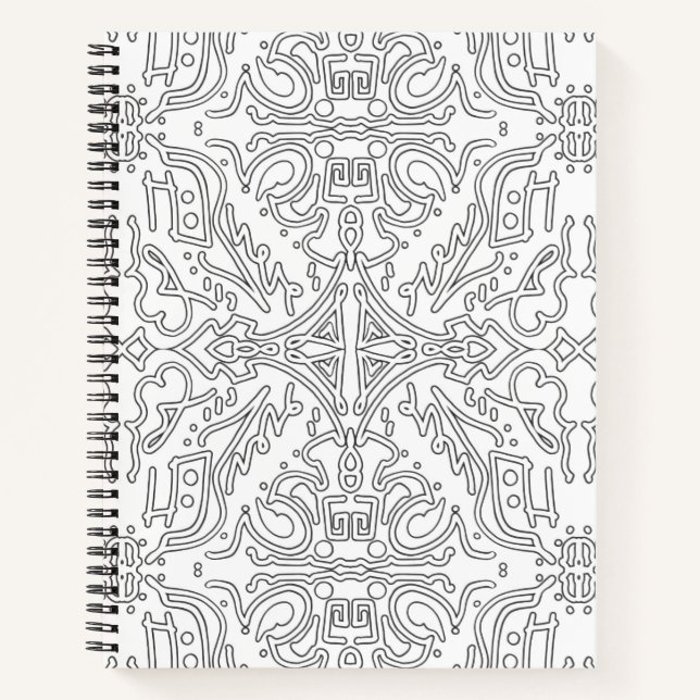 Carnet Motif floral gris minimaliste (Devant)