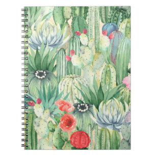 Carnet Motif floral incomparable avec cactus, succulents 