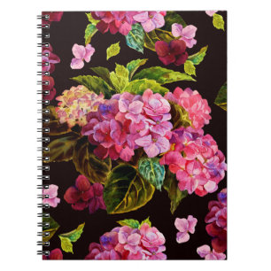 Carnet Motif floral incomparable. Hydrangée sur une sur u