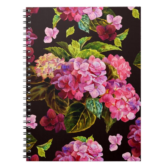 Carnet Motif floral incomparable. Hydrangée sur une sur u (Devant)