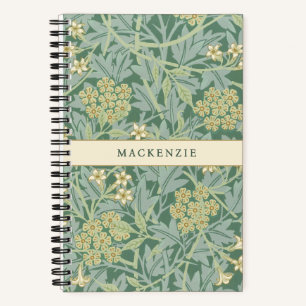 Carnet Motif floral jasmin vert