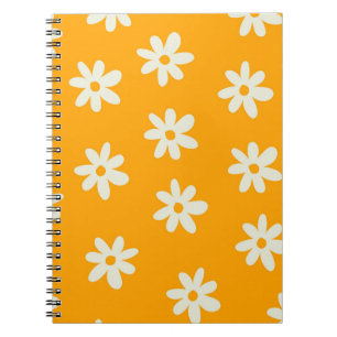 Carnet Motif floral jaune rétro simple