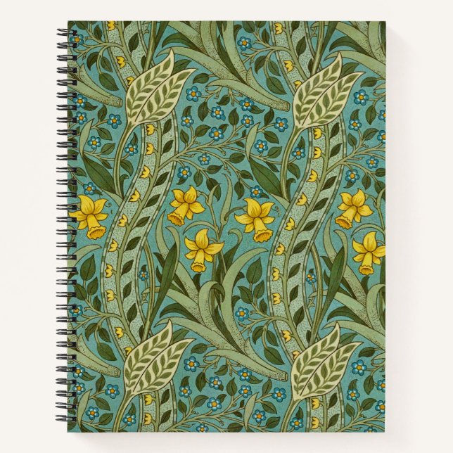 Carnet Motif floral jonquille classique de William Morris (Devant)