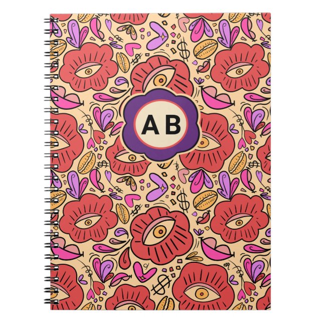 Carnet Motif floral Lucky Eye (Devant)