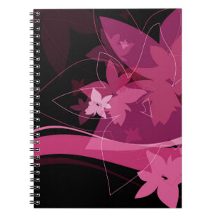 Carnet Motif floral magenta