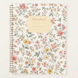 Carnet motif floral pastel
