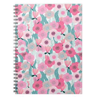 Carnet motif floral pastel Abstrait. Beau flo rose