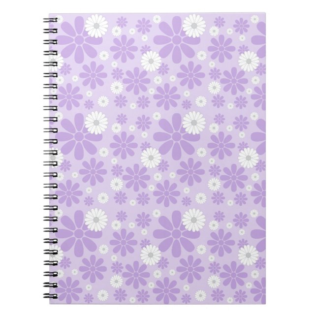 Carnet Motif Floral Pastel LAVANDE (Devant)