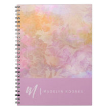 Motif Floral Pastel Moderne Monogramme