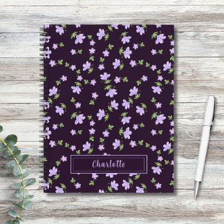 Carnet Motif floral petit géranium à l'aquarelle vintage