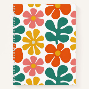 Carnet Motif floral rétro des années 70