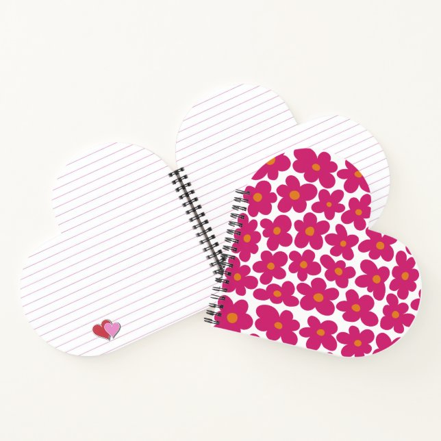 Carnet Motif floral rose (Intérieur)