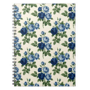 Carnet Motif floral Rose Bleue