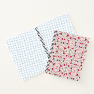 Carnet Motif floral rose et burgundy élégant vintage