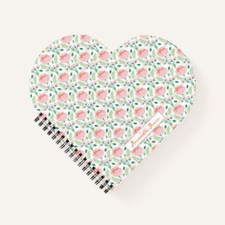 Carnet Motif floral rose et orange