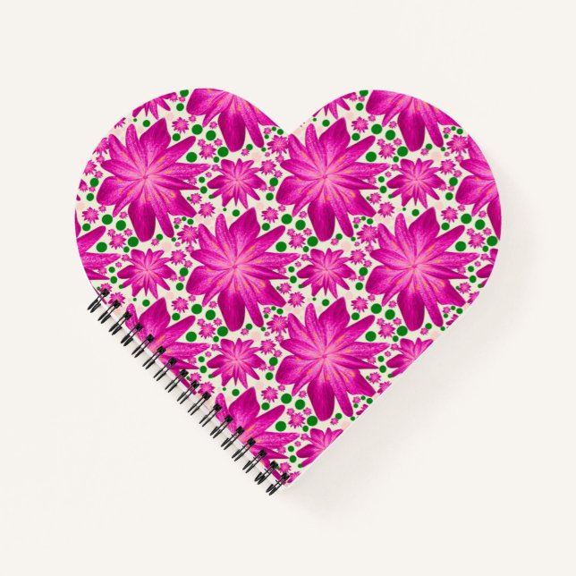 Carnet Motif floral rose vif sans couture (Devant)