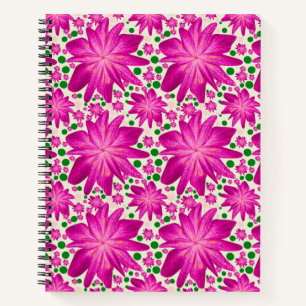 Carnet Motif floral rose vif sans couture