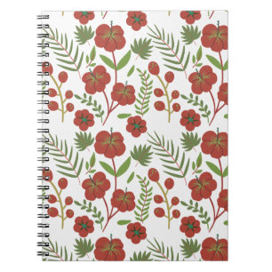 Carnet Motif floral rouge sans couture sur arrière - plan