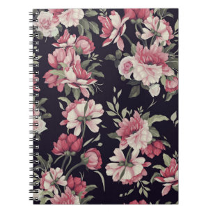Carnet Motif floral sans couture avec rose, aquarelle. Vi