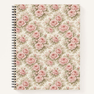 Carnet Motif floral sans couture de rose vintage élégant