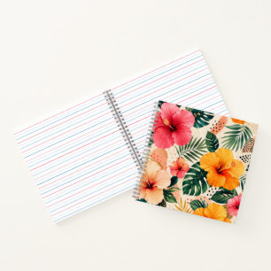 Carnet Motif floral sans couture d'Hibiscus tropical vibr