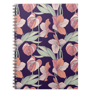 Carnet Motif floral sans couture, fleur, orchidée, modern