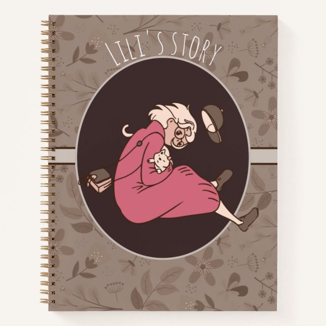 Carnet Motif floral terreux (Devant)