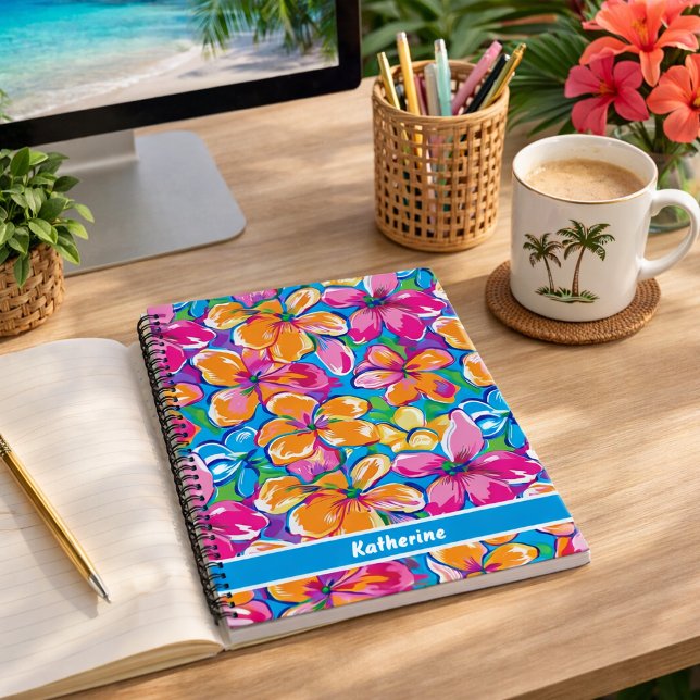 Carnet Motif floral tropical coloré (Créateur téléchargé)
