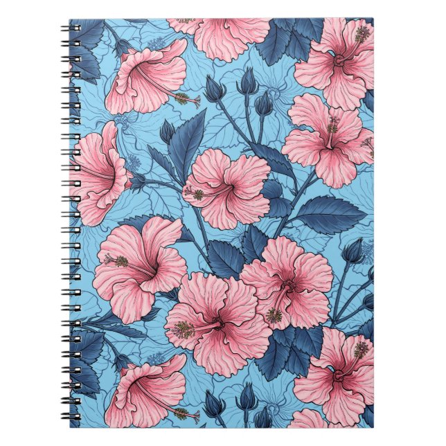 Carnet Motif floral tropical d'Hibiscus (Devant)