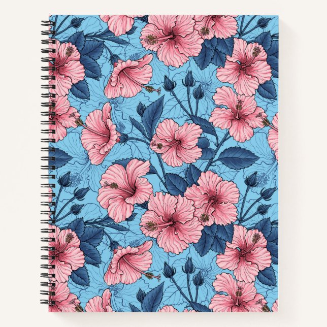Carnet Motif floral tropical d'Hibiscus (Devant)