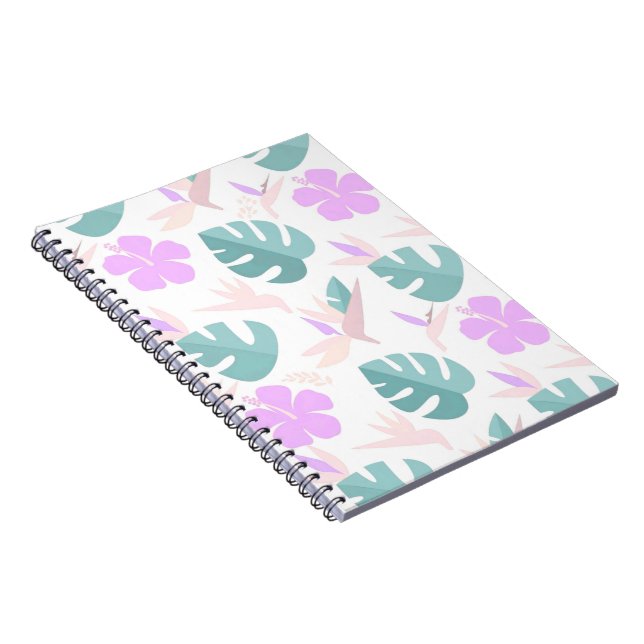 Carnet Motif Floral Tropical Pastel (Côté Droit)