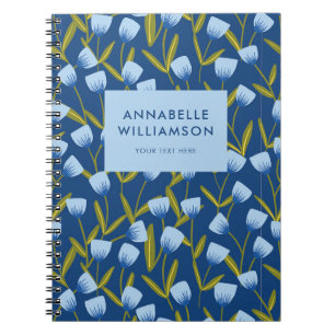 Carnet Motif floral Tulipe bleue