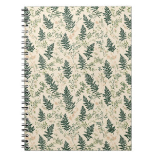 Carnet Motif floral vert botanique beige