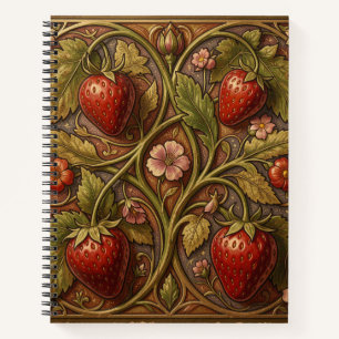 Carnet Motif floral vintage fraise de William Morris