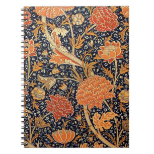 Carnet Motif floral vintage William Morris Cray