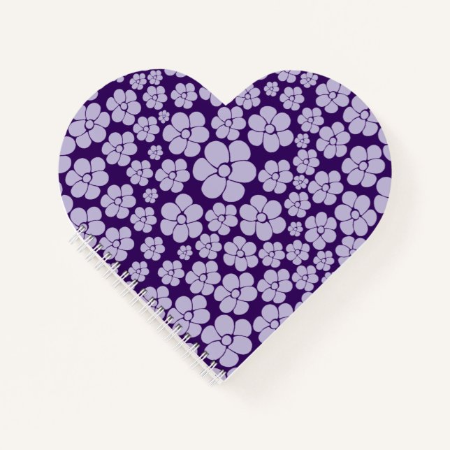 Carnet Motif floral - Violet (Devant)