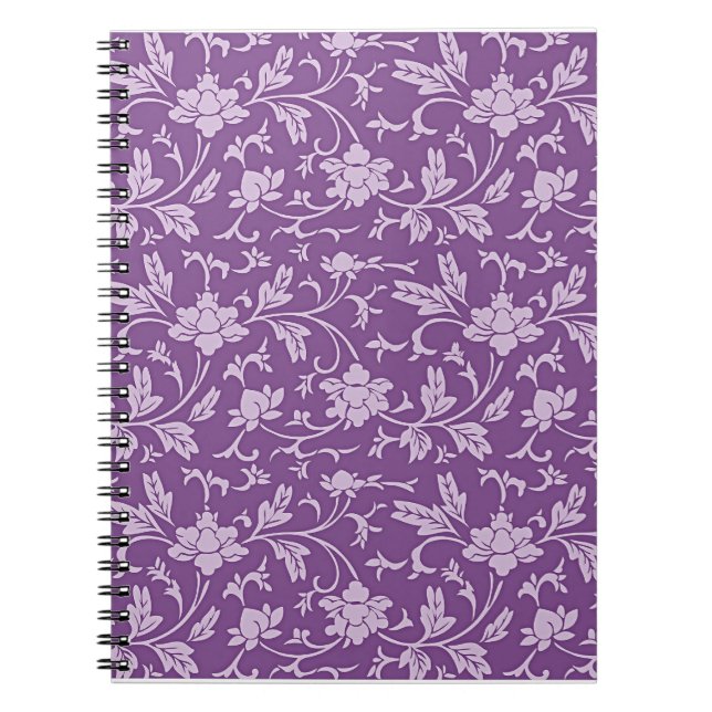 Carnet Motif floral violet et lavande (Devant)