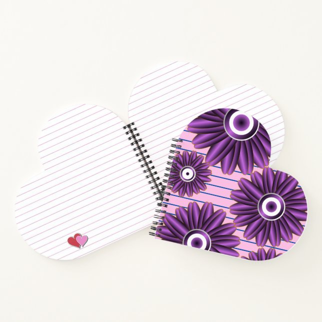 Carnet Motif floral violet moderne design de fleurs abstr (Intérieur)
