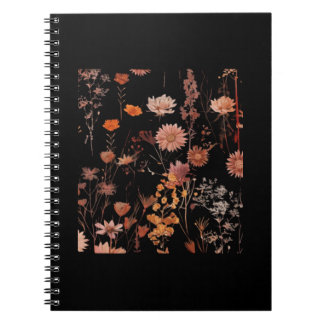 Carnet Motif floral - Whimsigoth Cottagecore foncé