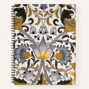 Carnet Motif floral William Morris Lodden : bleu or