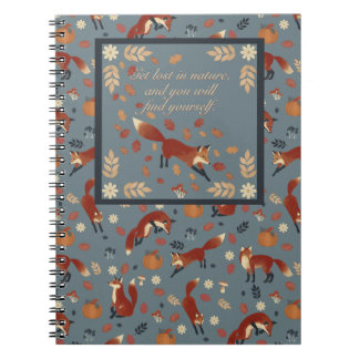 Carnet Motif Fox dans les couleurs d'automne doux