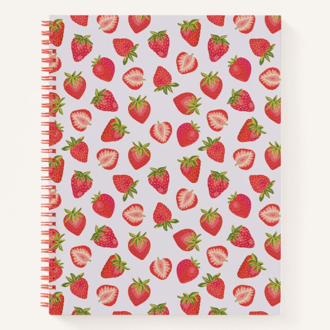 Carnet Motif Fraise d'Été (Devant)