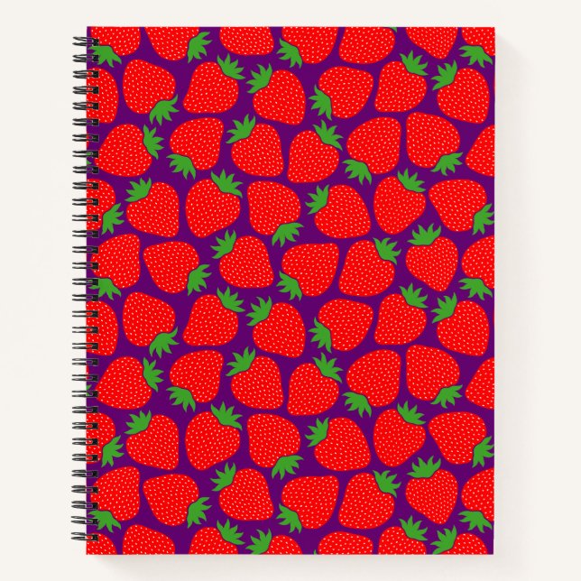 Carnet Motif fraise, Vampire gothique rouge (Devant)