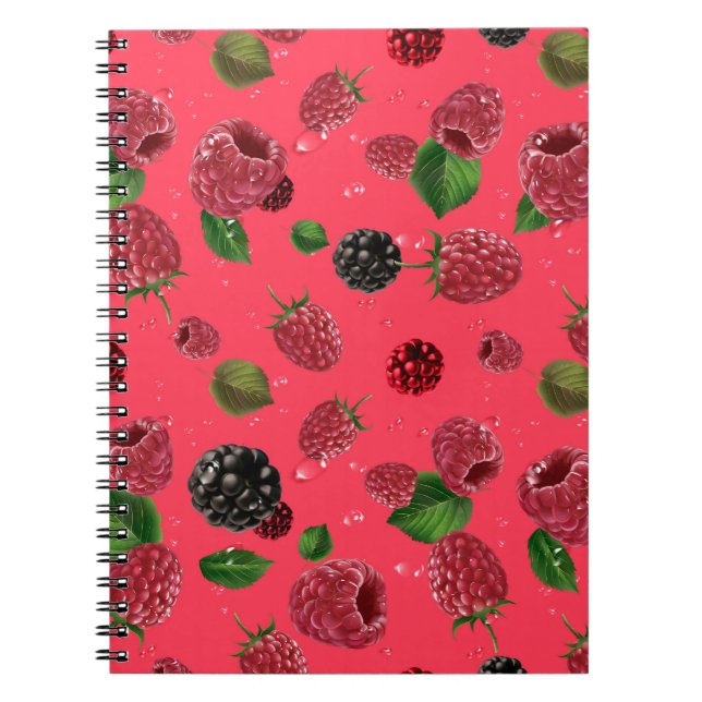 Carnet Motif framboise (Devant)