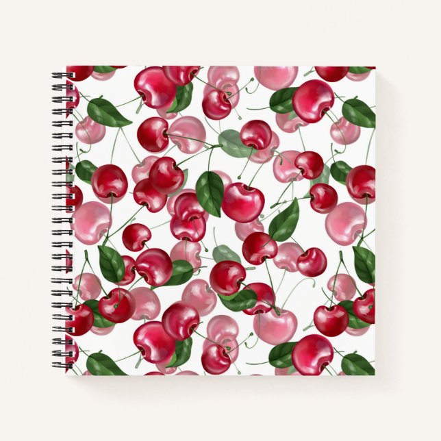 Carnet Motif Fruit cerise (Devant)