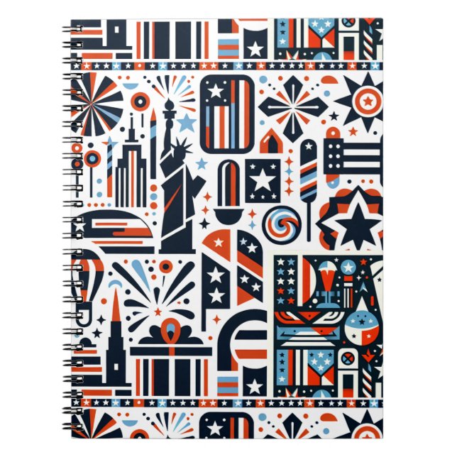 Carnet Motif Génératif du 4 Juillet (Devant)