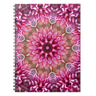 Carnet Motif géométrique à fleurs rose Mandala-67545