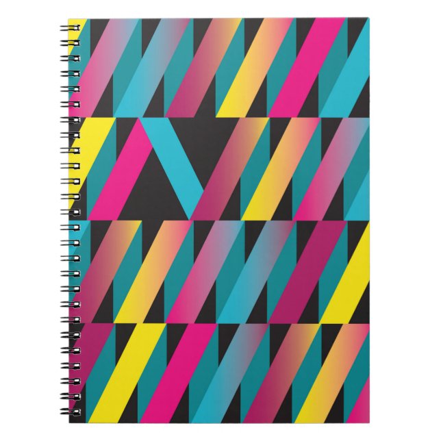 Carnet Motif géométrique à ruban abstrait coloré (Devant)