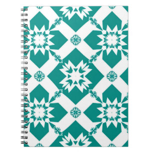 Carnet Motif Géométrique Abstrait en Blanc et Vert